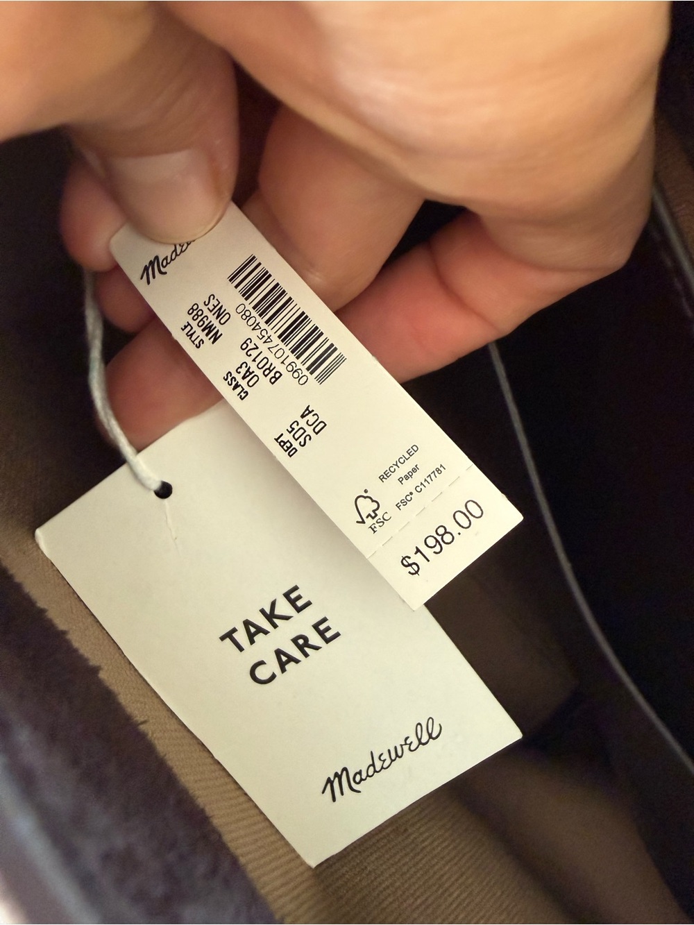 Madewell Tote Suede Bag/ New - Picture 6 of 6